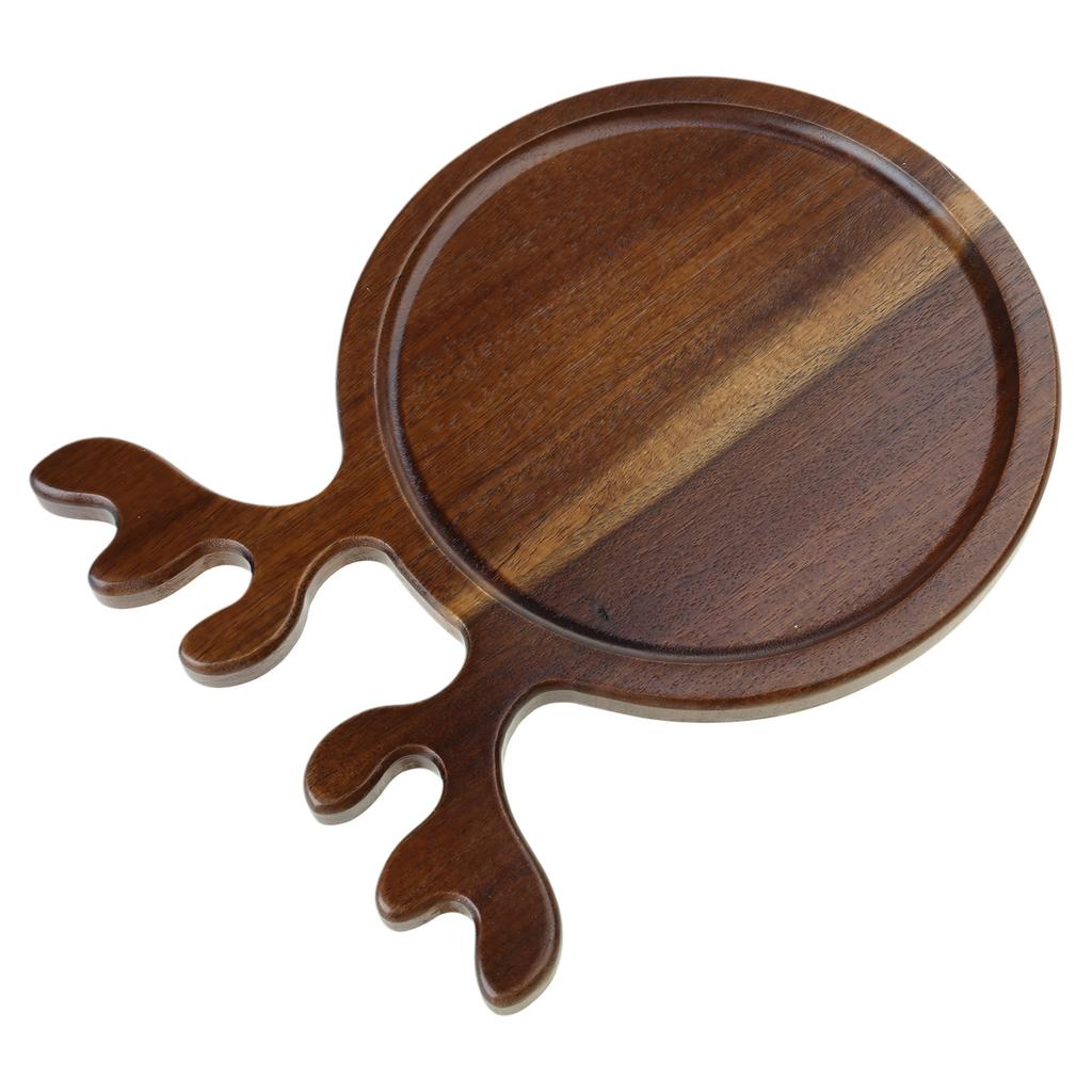 Wooden Serving Platter with Antler Handles Christmas Reindeer Decorative Plate Organizer Wood Food Tray for Snack Fruit