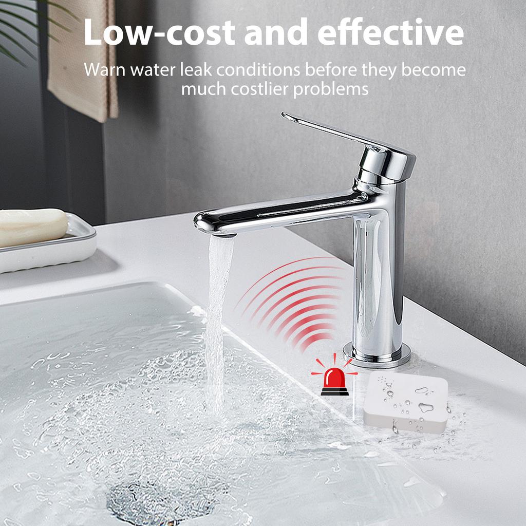 Water Leak Alarm High Sensitivity 90dB Loud Alert Wireless Leak Detector with Remote App Notification for Basement