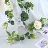 200cm Artificial Eucalyptus Lemon Garland Faux Floral Hanging Vine Rustic Greenery Wreath for Home Wedding Party Decor