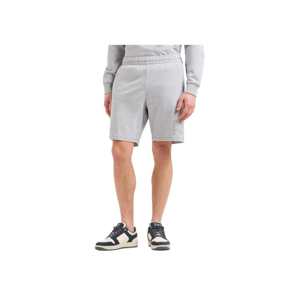 Emporio Armani EA7 Mens Cotton Fit Elastic Waist Straight Leg Fitness Training Casual Shorts Men shorts Light-Gray 7M000232-AF13512-O8002