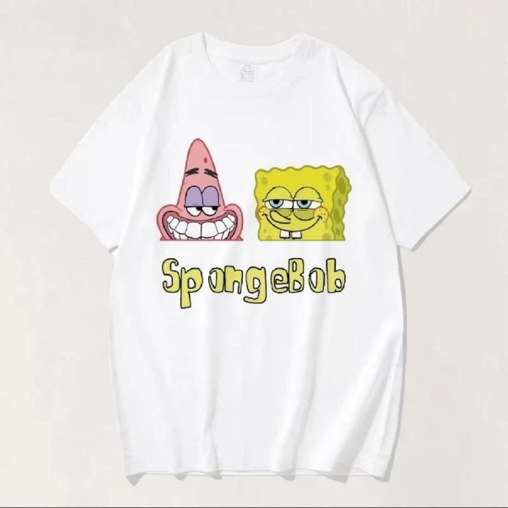 SpongeBob SquarePants Anime Patrick Star Loose Half Sleeve Joint Peripheral Short Sleeve Men's and Women's Summer Casual T-Shirt