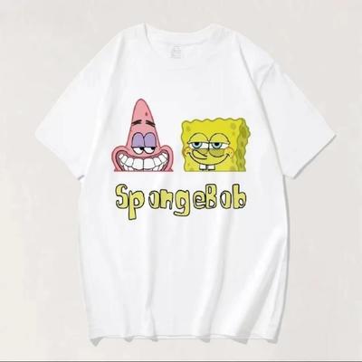 SpongeBob SquarePants Anime Patrick Star Loose Half Sleeve Joint Peripheral Short Sleeve Men's and Women's Summer Casual T-Shirt