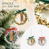 Christmas Decoration Small Wreath Door Hanger Wall Hanging with Red Velvet and Bell for Home and Car