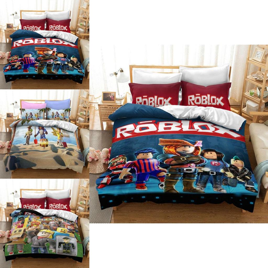 Luxurious 3d Printed Roblox Game Bedding Set With Soft Duvet Cover And Pillow Shams