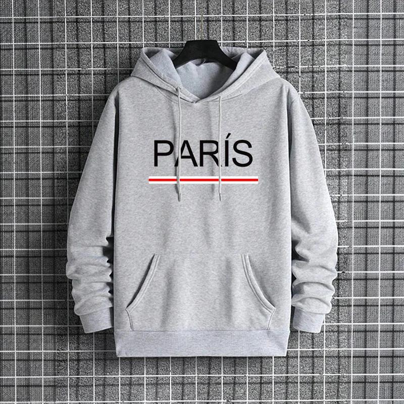 Male Casual Trendy Pullover Hoody Autumn Winter Outerwear Paris Fashion Men Hoodies 2025 Hip Hop Streetwear Hooded Sweatshirt