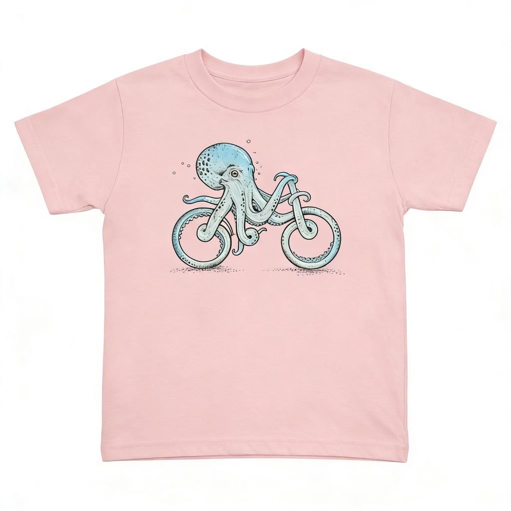 New Octopus Bicycle Tshirt Printed Tshirt Unisexs and Unisexs Tshirt Trendy Casual Top Loose Casual Fashion
