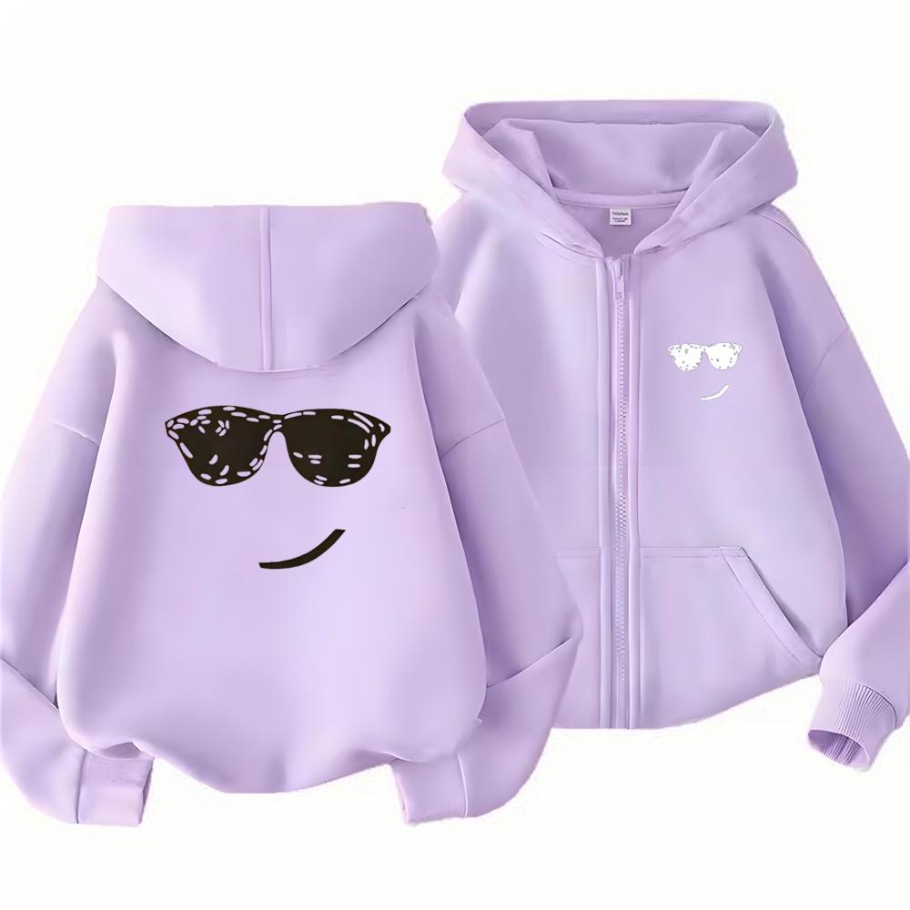 boy Girls Hoodie zipper cardigan tops Suitable age 3-12 Children's Sweatshirt coat Autumn Zipper style black leisure Clothing