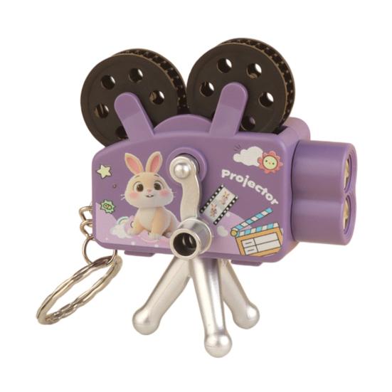 

Creative Light and Shadow Toy Mini Keychain Cute Projector Shape Hand Cranked Projection Toy Portable Children s Puzzle Toy Great Gift for Kids фіолетовий