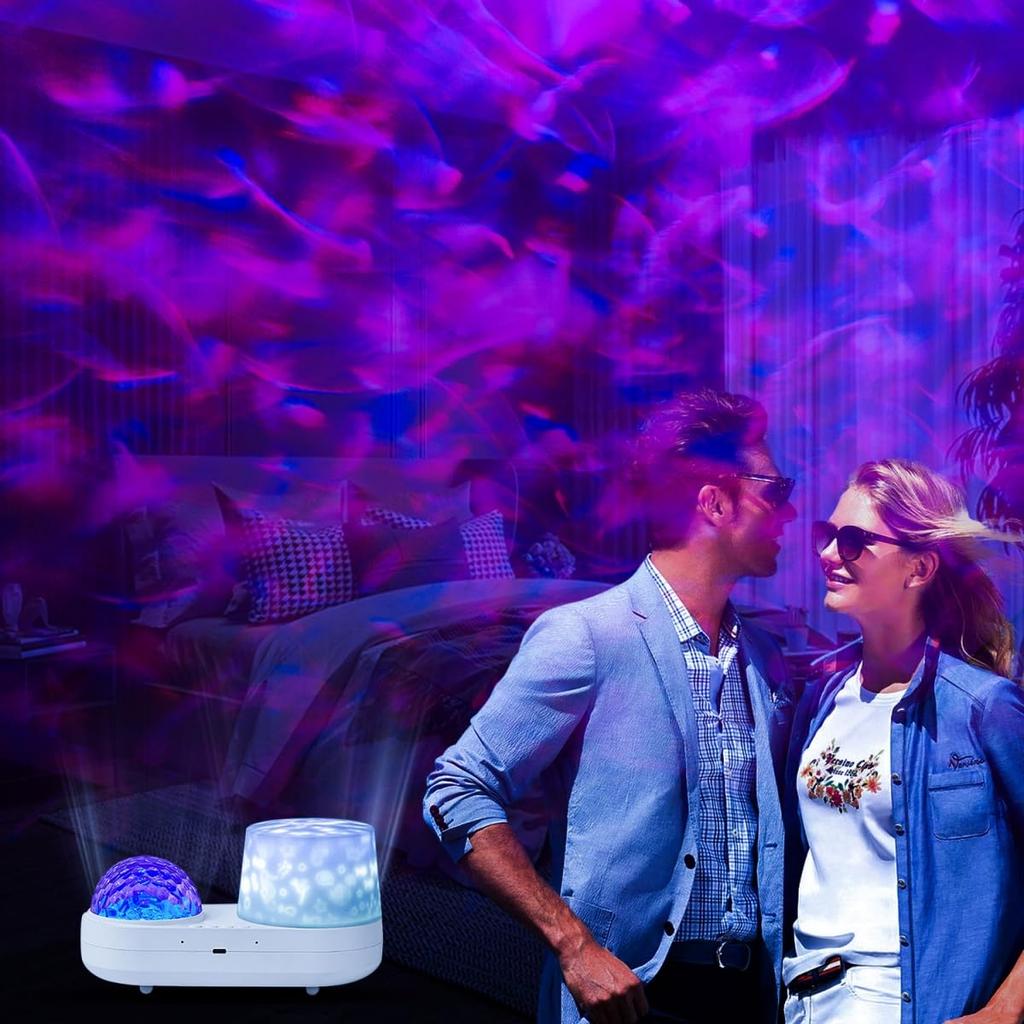 With Bluetooth music remote 13 home ocean light dual lighting 10 ocean wave colors 6 types of projection bedside car interior atmosphere 360 degree