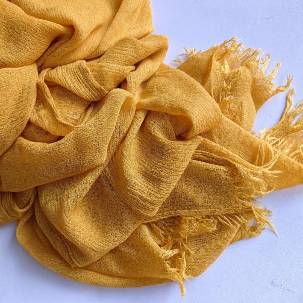 Big Size Crepe Shawl Cotton Plain Headscarf New Women Hijab Scarf