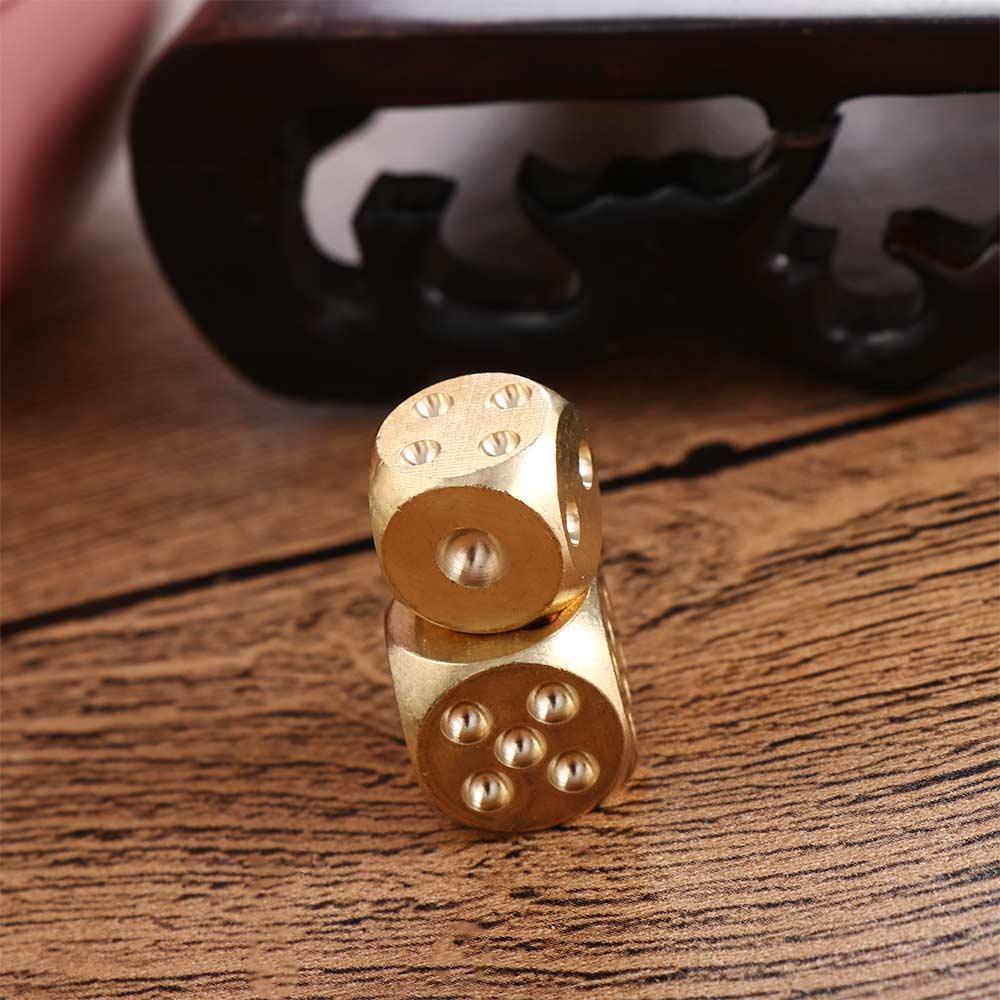 1PCS 13mm/15mm Metal Solid Dice Hand Polished Brass Dice Pure Color Playing Game Tool Bar Supplies