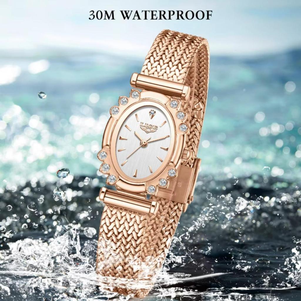 Elegant Watch Women's Shiny Rhinestone Ultra-thin Bracelet Watch Fashion Waterproof Quartz Casual Gift Watches