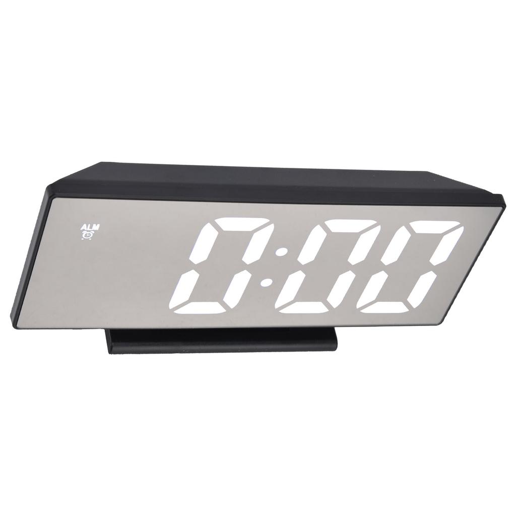 Digital Alarm Clock LED Mirror Screen USB Charging Automatic Dimming Electronic Clock for Bedroom