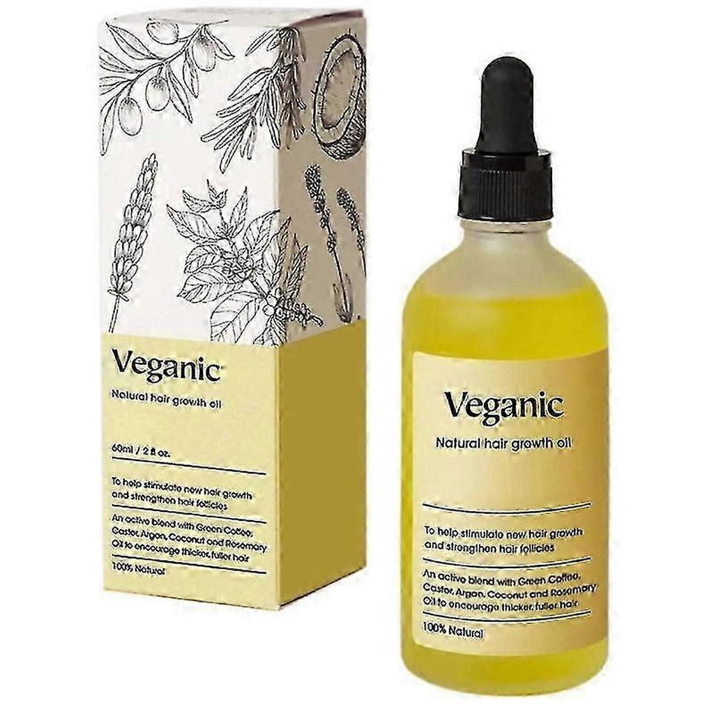 Veganic Natural Hair Growth Oil,Veganic Hair Growth Oil,Veganic Hair Oil for Dry Damaged Hair, Rosemary Oil For Thin Hair