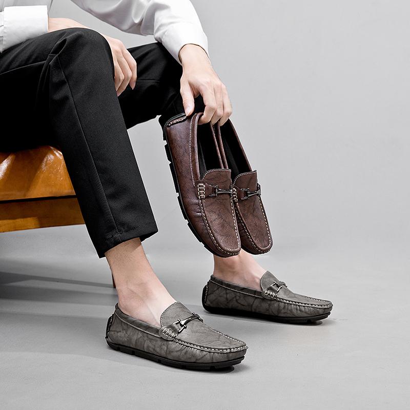 Scarpe Casual da Uomo Slip on in Pelle Mocassini Leggeri Scarpe Comode da Guida