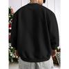 Men's Loose Fit Casual Crew Neck Sweatshirt With "Merry Christmas" Heat-Transfer Print For Autumn Winter.