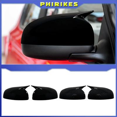 2 PCS Pour Skoda Fabia 2008-2014 Cache de Rétroviseur Latéral Noir Brillant / Cache de Rétroviseur de Voiture Carbone Accessoires