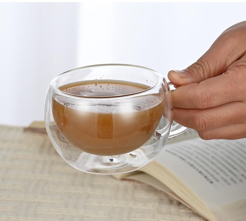Stylish Double-Layer Glass Milk & Tea Cup - High Borosilicate