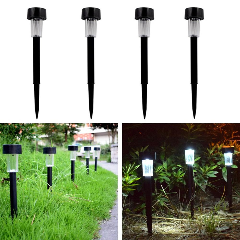 

4 Pieces LED Solar Outdoor & Garden Led pathway Lights, Black Finish