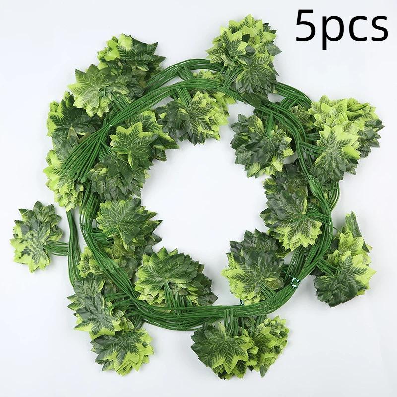 5/10Pcs Artificial Fall Leaf Garland Fake Plants Autumn Decor Leaves Vine For Thanksgiving Halloween Festivals Wedding Decora