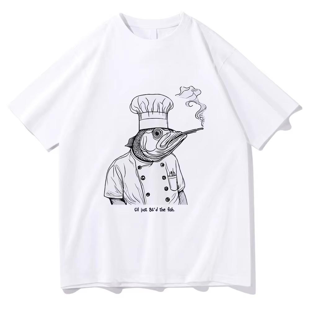 

Gil Just 86d The Fish Tshirt Octopus Chef Funny UnisexWomen Clothing Harajuku Clothes Summer Tops Unisex Cotton Graphic T Shirts 2XL