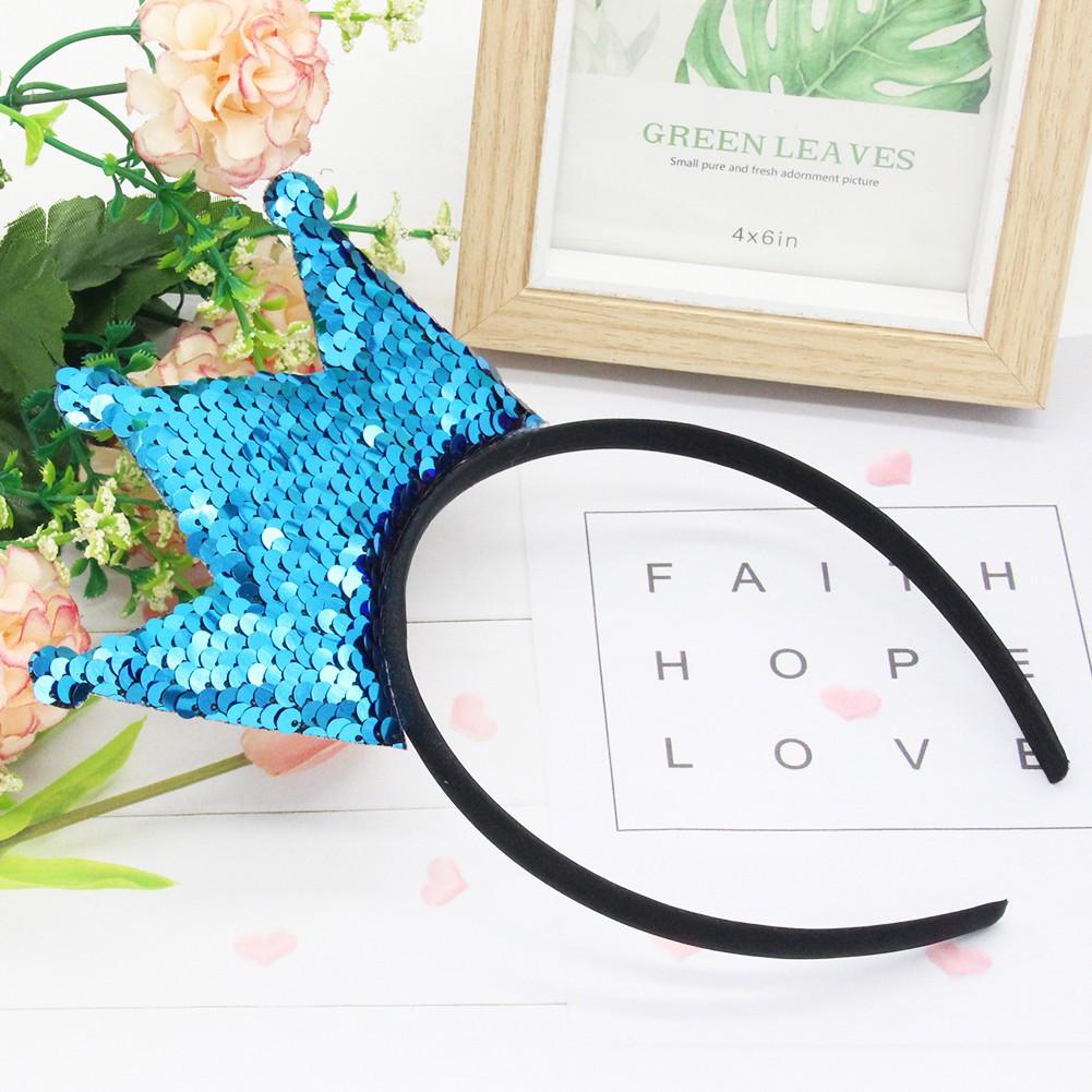Crown Headband Sequins Hair Bands Women Girls Hair Accessories for Birthday Party Favors Hair Decoration Supplies