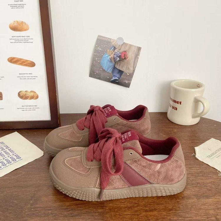 ins popular Japanese sweet retro pink board shoes women's 2025 autumn new versatile casual Dexun board shoes tide