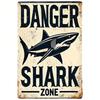 Vintage Shark Metal Wall Art Retro Garage Bar Decor Tin Sign 8x12 Inches
