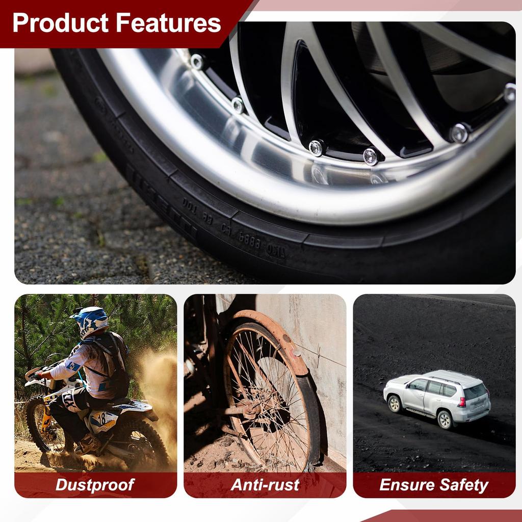 PATIKIL 4pcs 45MM 4pcs Spike Shape Tire Valve Stem Caps Aluminum Alloy Wheel Valve