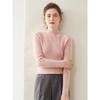 Women's Ribbed Cashmere Half-High Neck Sweater, Slimming Pullover, Long Sleeve Base Layer, Warm Knit Underlayer.