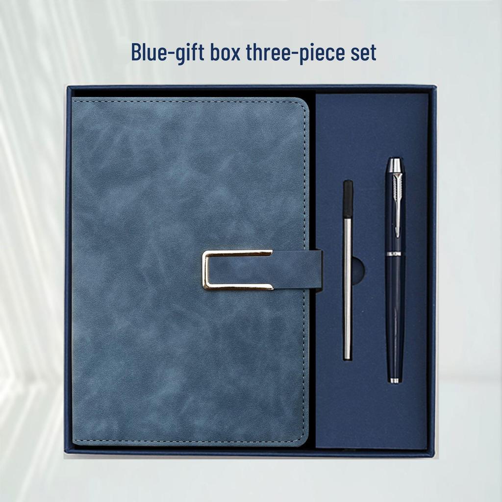 Custom Logo A5 Faux Leather Notebook Gift Set: Business Diary & Meeting Planner