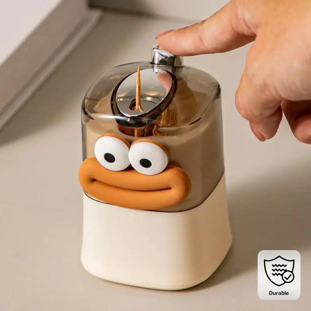 Automatic Pop-Up Toothpick Holder - Fun Character Design, Durable Plastic, Perfect for Home & Restaurant Use