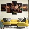 Wystrój domu modułowe zdjęcia obraz z nadrukiem na płótnie 5 paneli atak na krew tytanów Levi Ackerman miecz plakaty Wall Art pokój dla chłopców