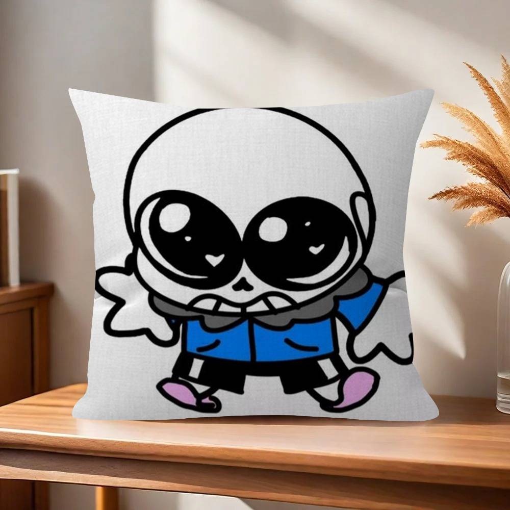 Cute HUndertale SansW Office Cushion Pillowcase Car Cushion CoverXCM Lumbar Pillowcase Sofa Pillowcover