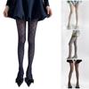 Womens Nylon Sheer Pantyhose Lace Detailing Slimming Pantyhose Solid Color Hollowout Geometric Pattern Stockings Hosiery