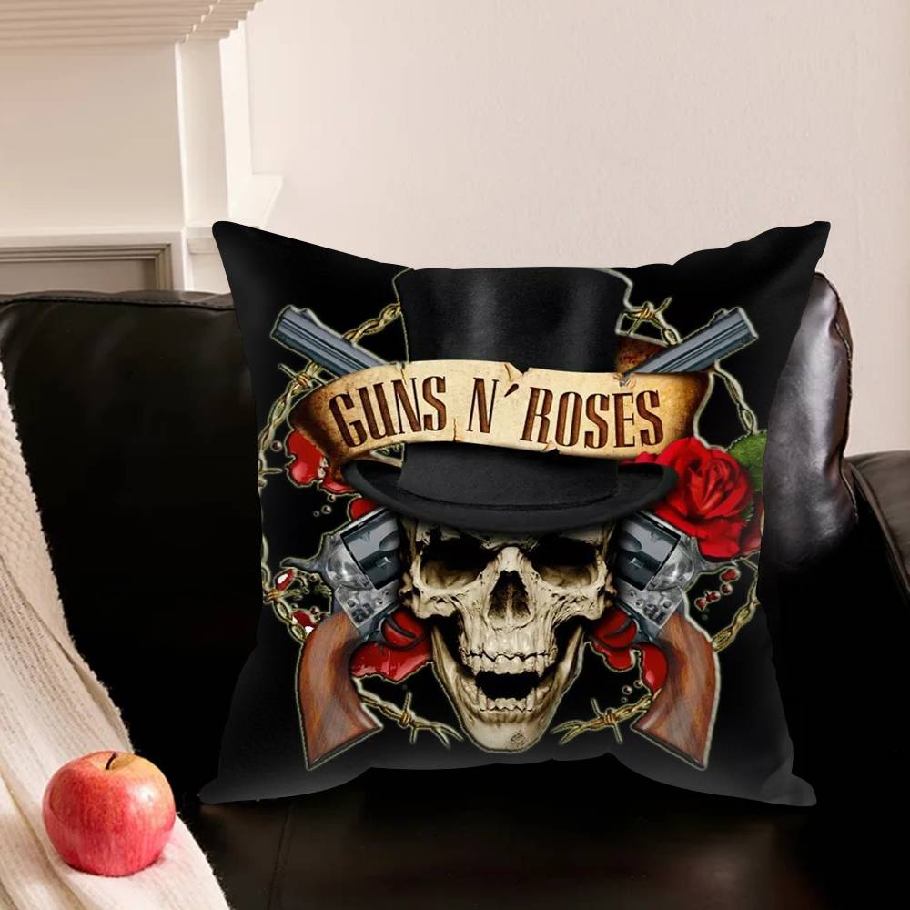 Band G-Guns-S N R-Rosess Pillowcase For Sofa Room Office Decor Printing Protector Cushion Cover Valentine Gift Custom