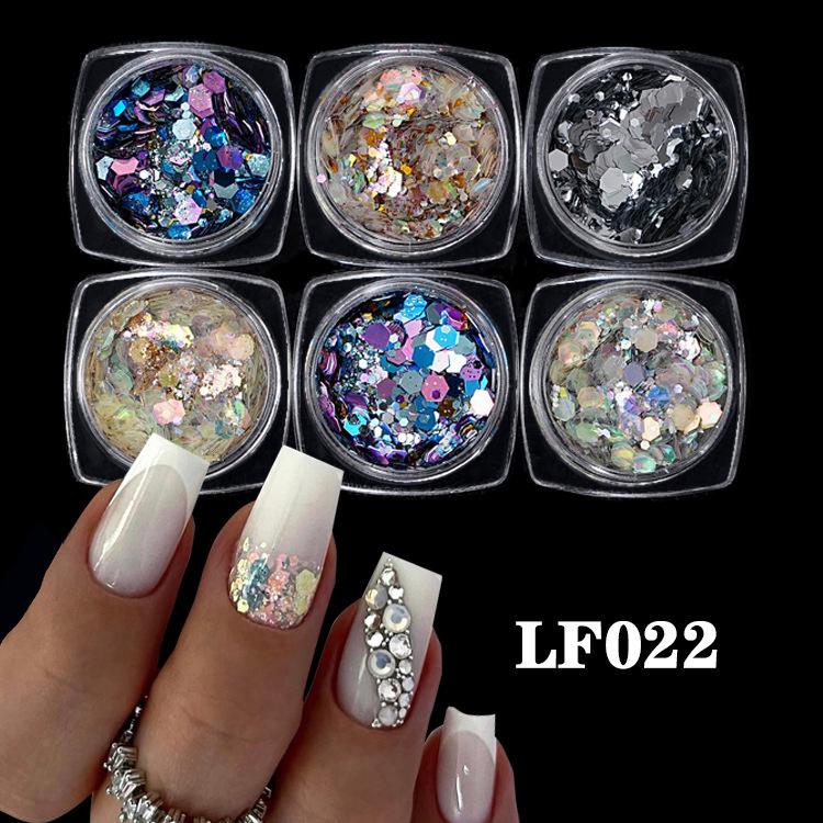 Nail Art Sequins Super Glitter Powder Symphony Combination Sequins Diy Nail Decoration 6 Color Set