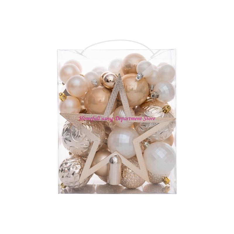 

Bright Shatterproof Christmas Ornament Collections with Secure Hook and Matching Tree Crowns Piece