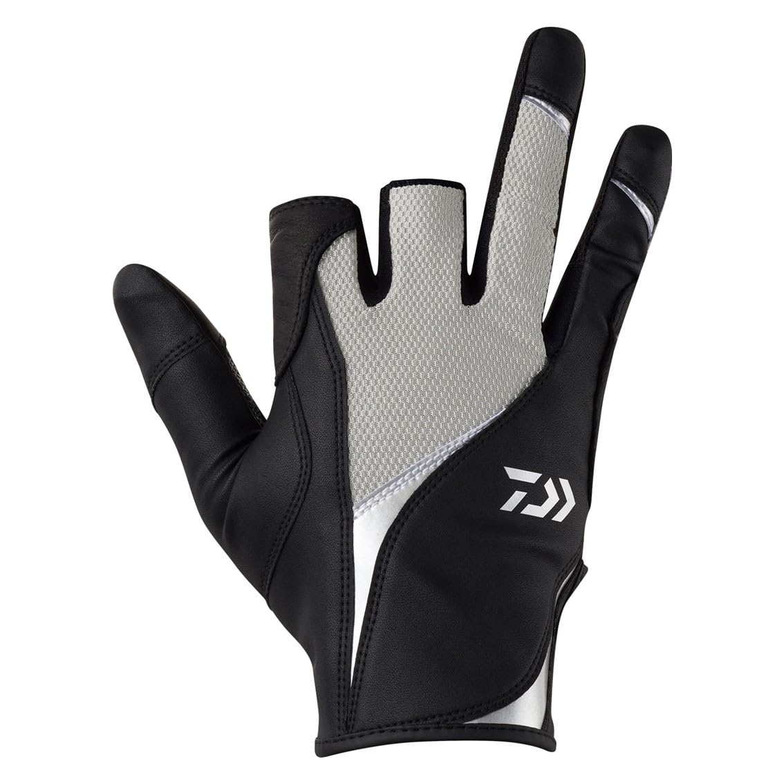Finger Touch Jigging Size L [Daiwa] Gloves, 3-Finger Cut, DG-7226, Gray, серый