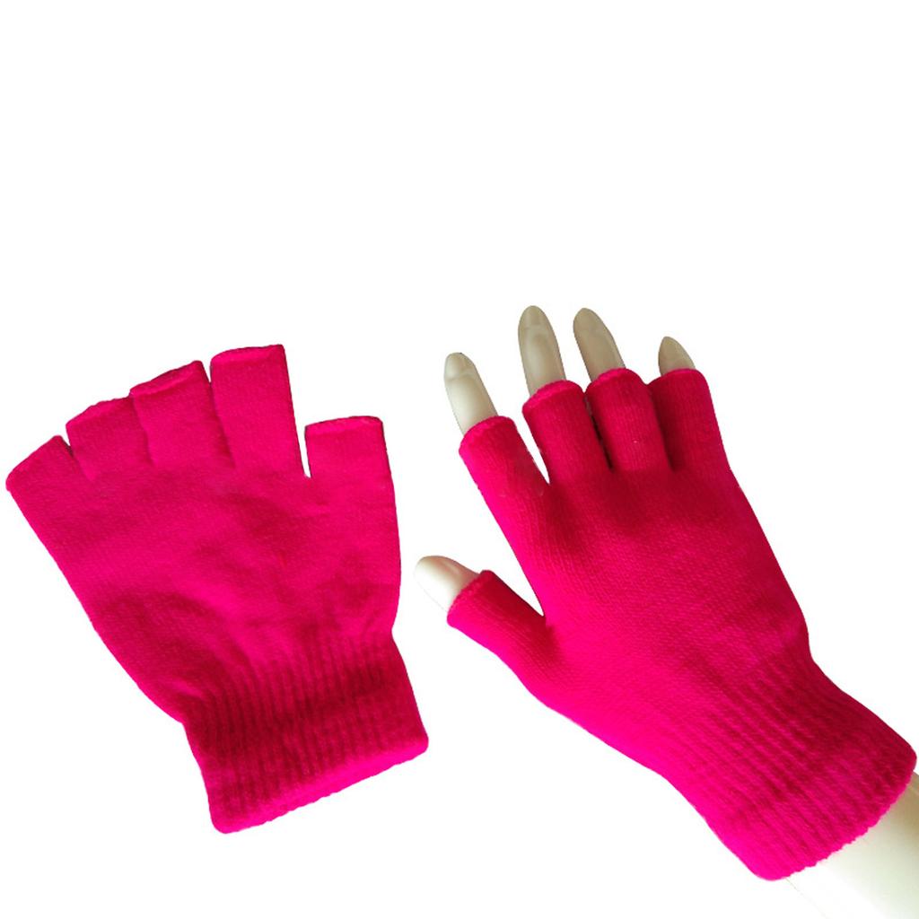 Winter Color Men'S And Women'S Warm Gloves Solid Half-Finger Knitted Gloves Gloves Mittens Women Winter Accessories