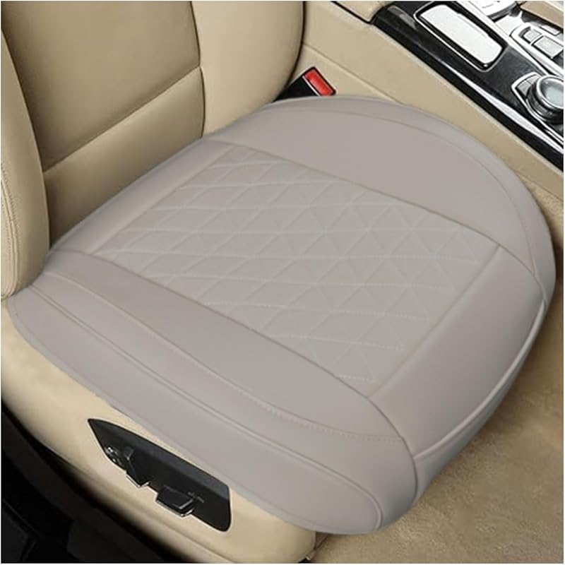 Leather Car Seat Cover, Auto Front Bottom Seat Cover Luxury Car Seat Protector Anti-Slip Waterproof Cushion Cover With Storage Pocket, For Most Cars,