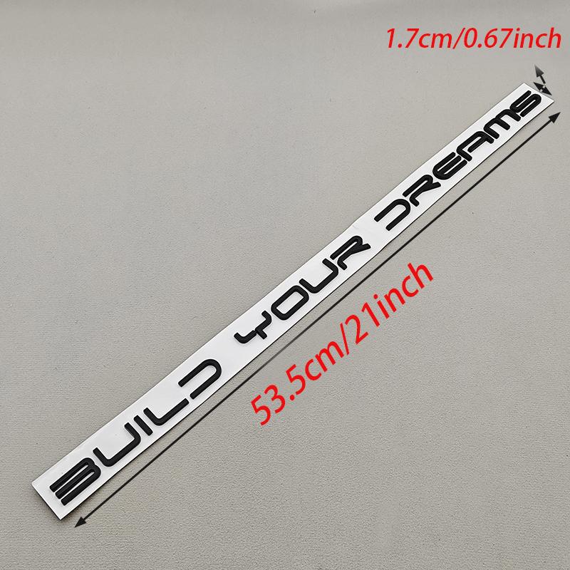 3D BUILD YOUR DREAMS Letters Car Rear Trunk Emblem Badge Sticker For BYD Atto 3 Seal Dolphin Tang Han Auto Body Decal Styling