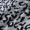 Women's Round Neck Sweater Short Leopard Print Knitted Pullover Fashionable Casual Top Pull Jumper  Bottoming Shirt Autumn and Winter