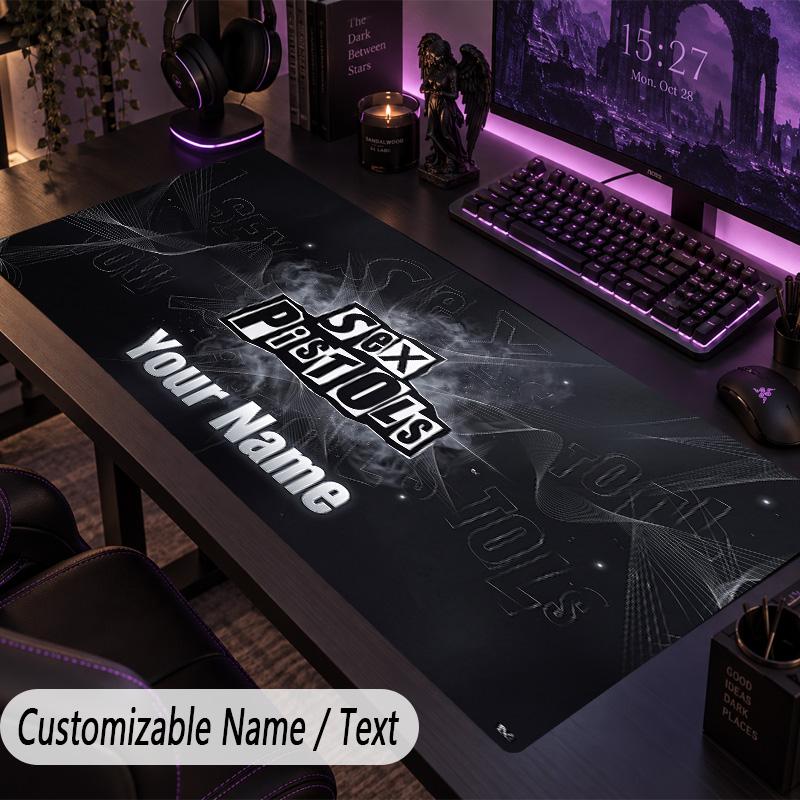 Large Mouse PadSex Pistols Custom Name Text Personalized Desk Mat Non Slip Gaming Pad