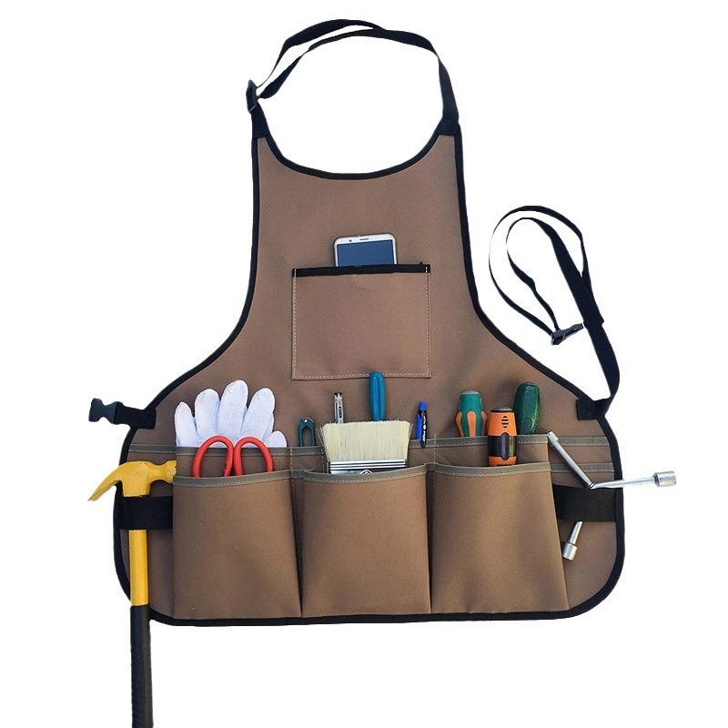 Waterproof Multi-Pocket Gardening Tool Apron Ideal for Mechanics Workwear Outdoor Garden Working Storage