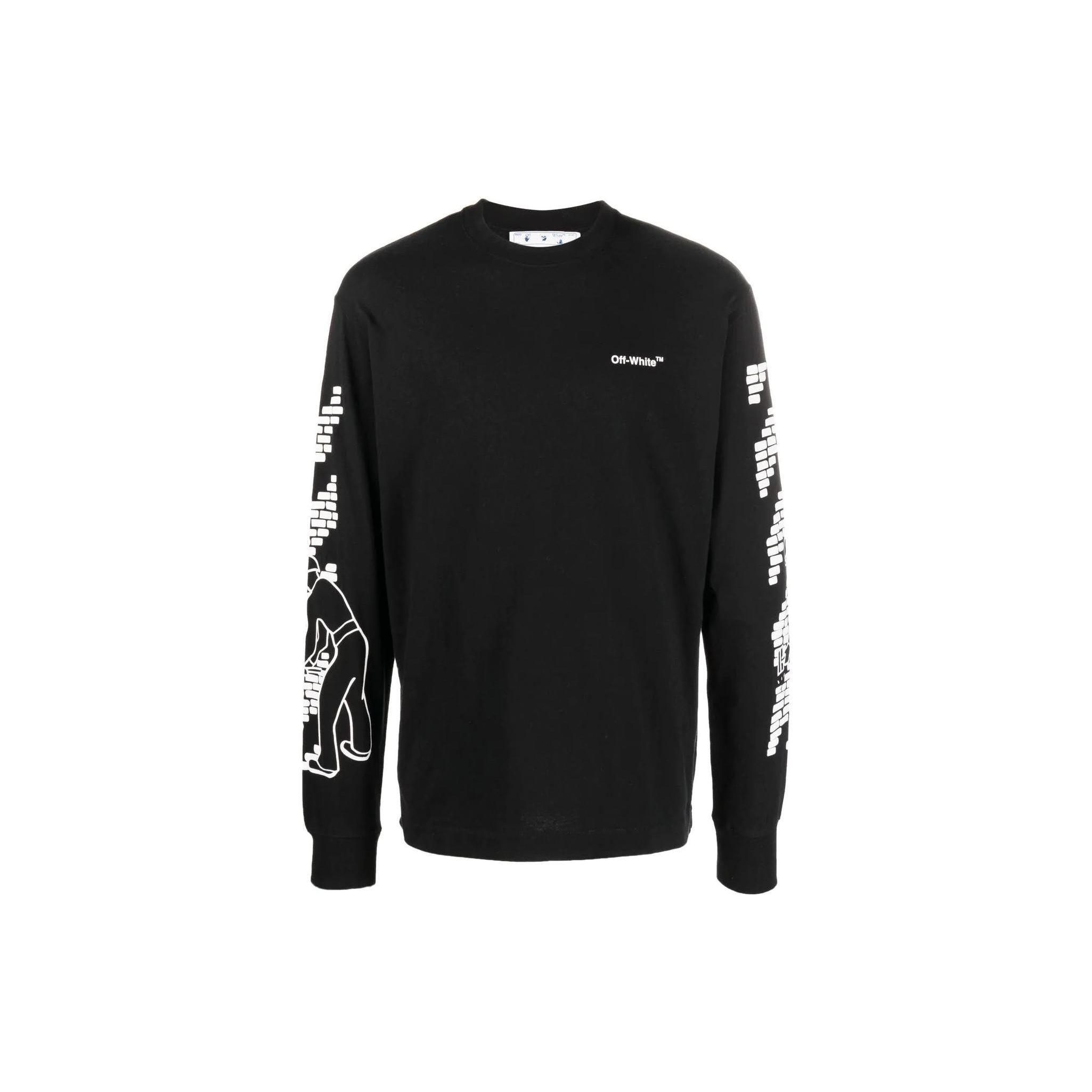 

Off-White Футболка с длинным рукавом Bricks Skate, черная/белая, мужские топы OMAB064F22JER0051001 M