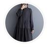 New Loose Retro Fashion Pleated Splicing Mid-Length Zipper Style Dresses