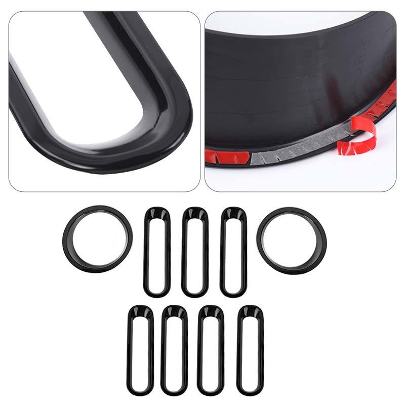 ABS Car Headlight Decorative Cover Grille Decoratiion Stickers For Jeep Wragnler JK 2007-2017 Car Exterior Accessories