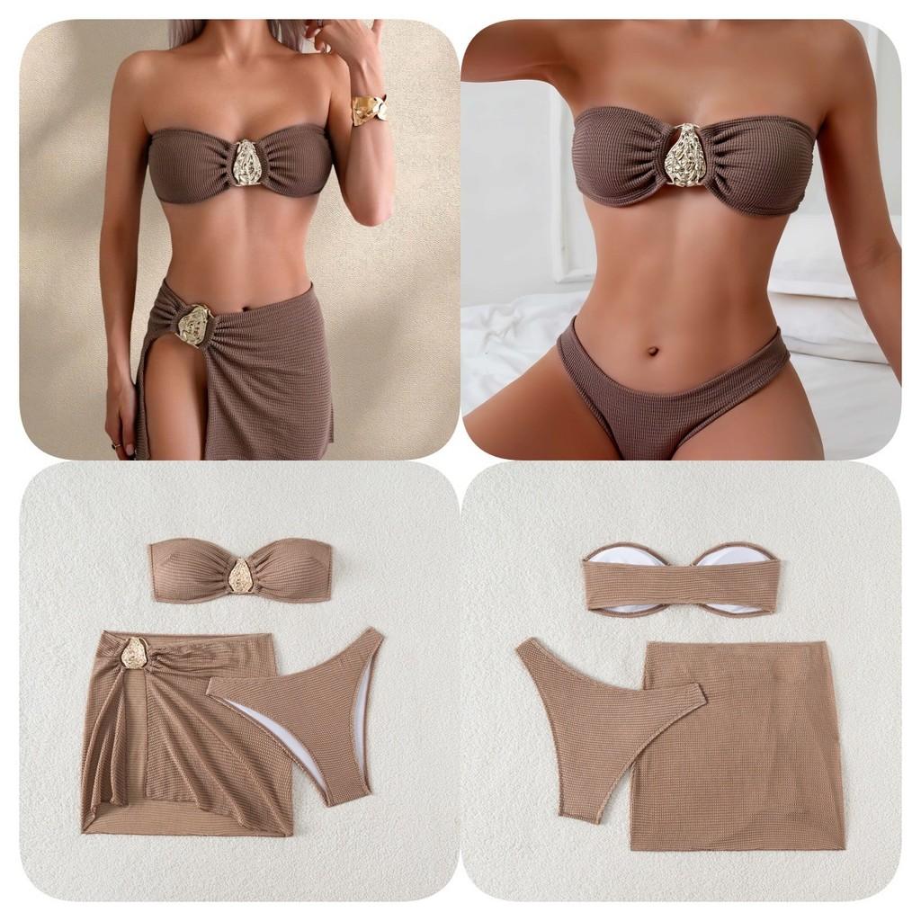 Damen Bikini Dreiteiler aus Polyester für Schwimmen und Wassersport