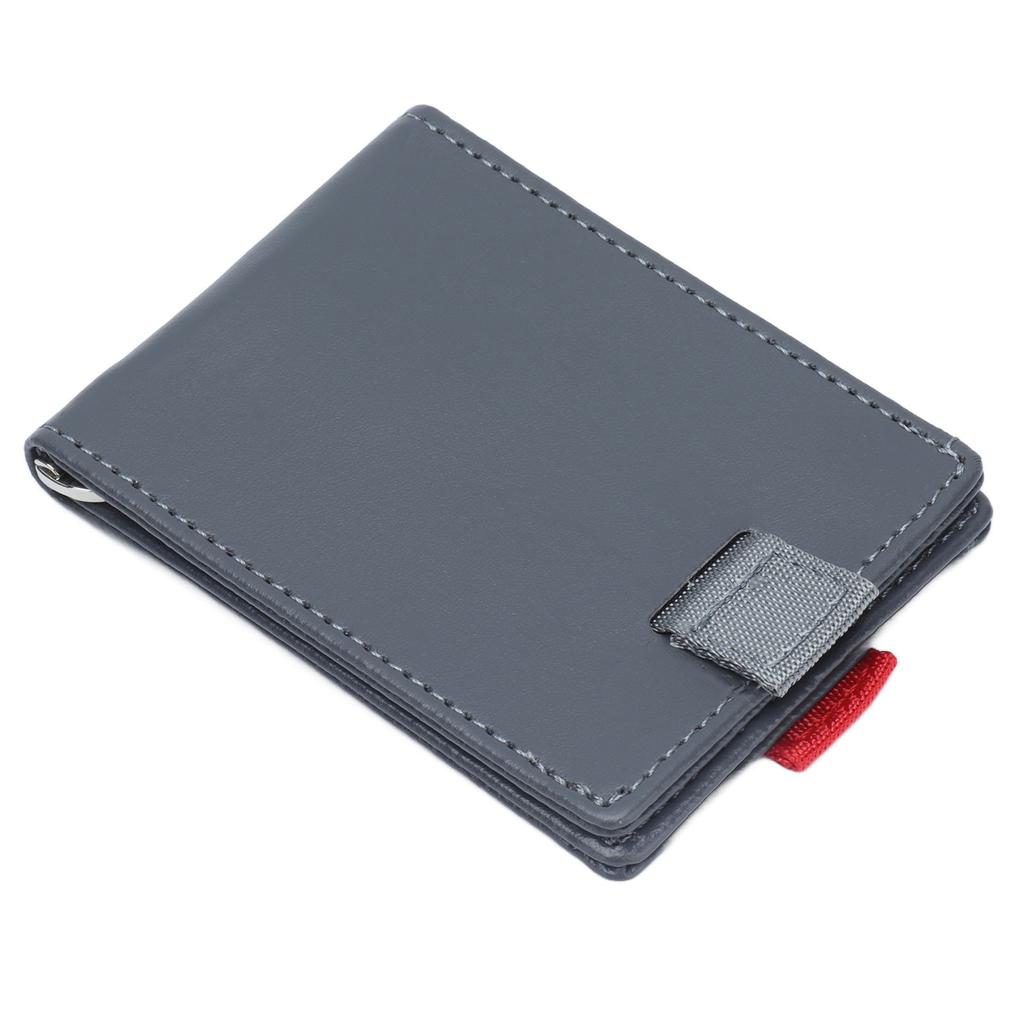 Pull Wallet Light Gray Slim Fashion Leather Pull Out Wallet Dollar Clip Card Package